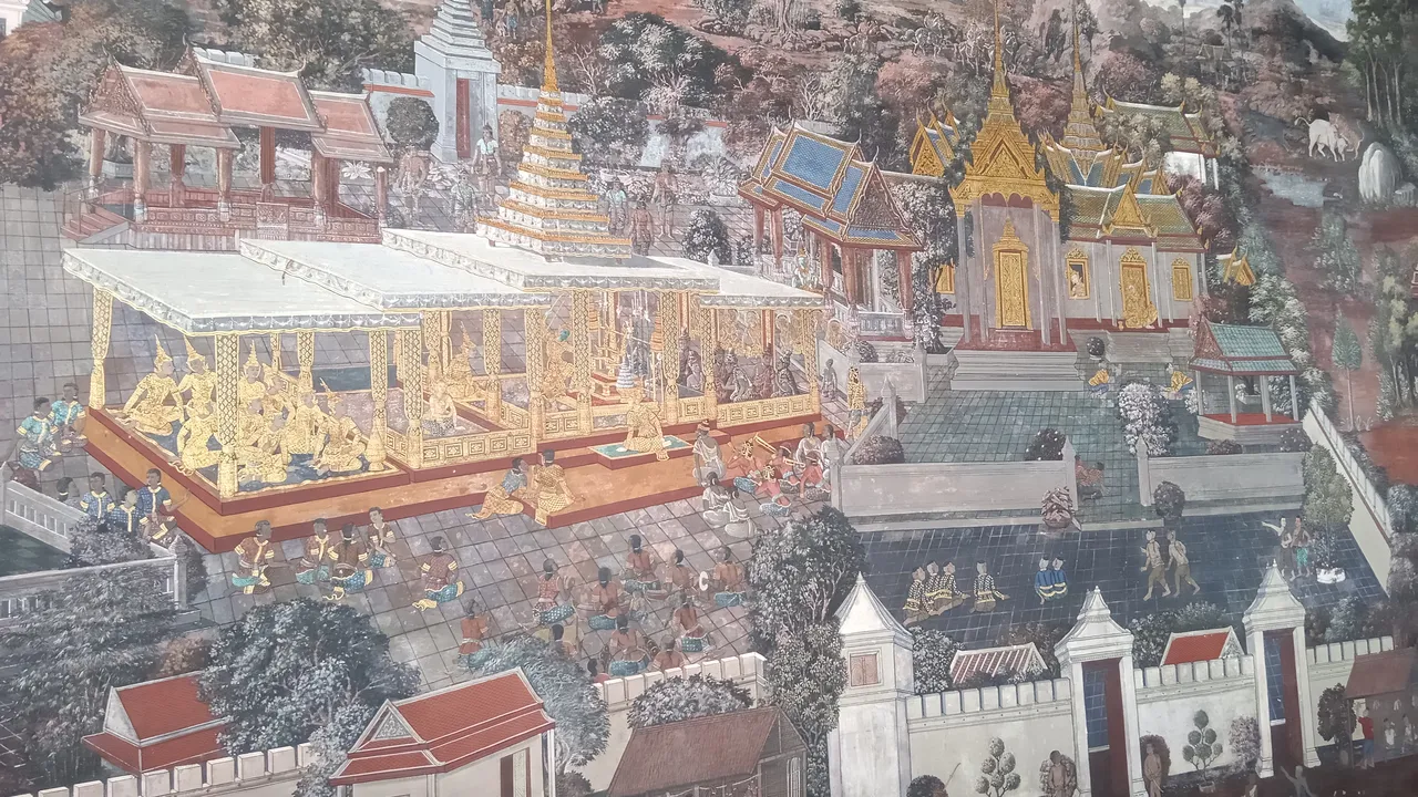 Pinturas de la epopeya del Ramakien en el Palacio Real Bangkok Tailandia